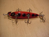 Antique Fishing Lure the Heddon 150 in Red and Black